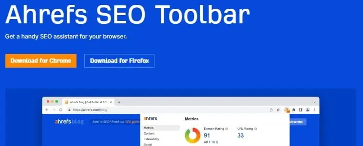 chrome pasek ahrefs
