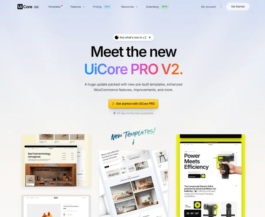 UiCore Pro szablon WordPress typu multipurpose